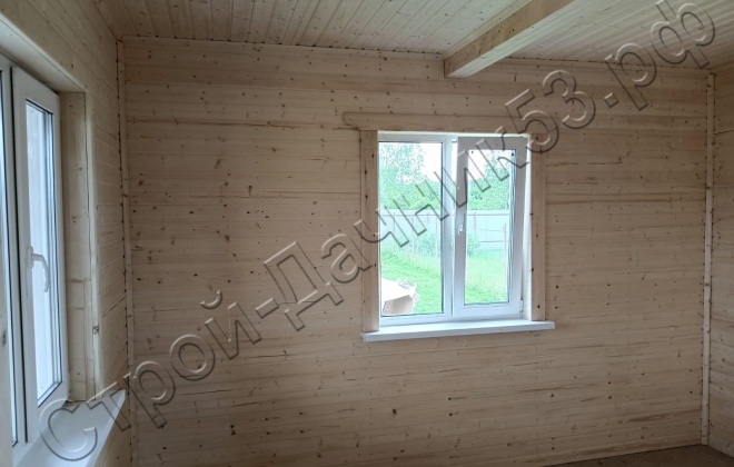 4 Каркасно-щитовой дом Д-51, 6х8м, 48 М², Московская область, Шаховской район, коттеджный посёлок Лесное озеро. (9)